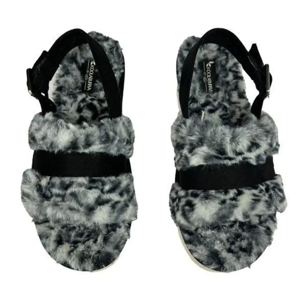 Koolaburra by UGG Fuzz'd‎ Out Adjustable Slide Sandals Womens Size 8